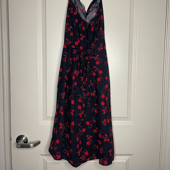BLACK & RED HALTER DRESS - Picture 2 of 2